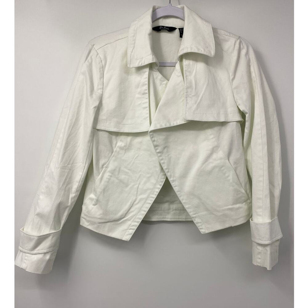 Du Jour Womens White Long Sleeve Jacket Blazer NEW XXS